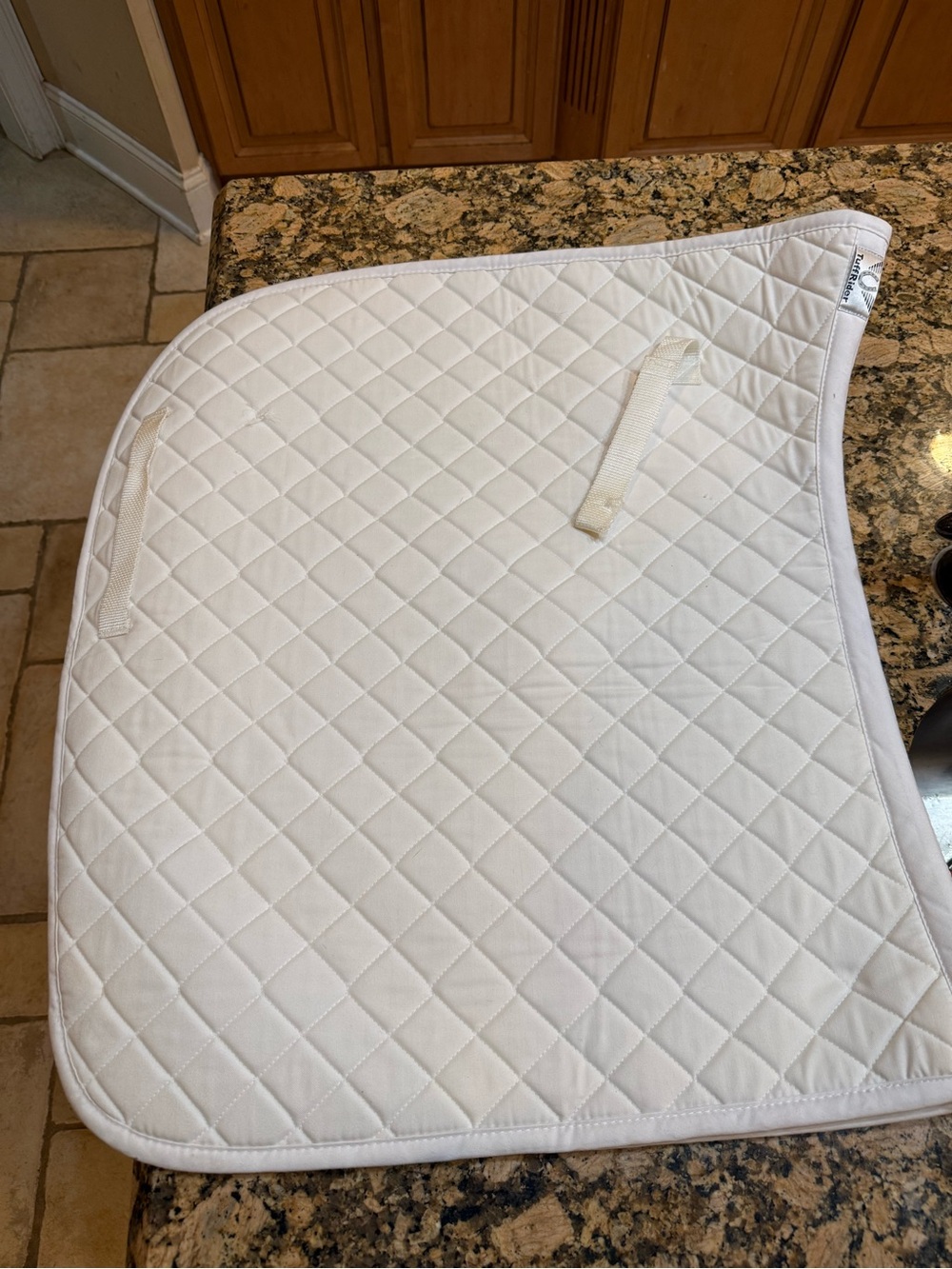 Tuff Rider Large Dressage White Quilted Saddle Pad - Ready to show !